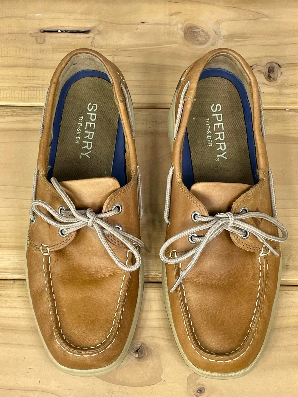 Sperry Top-Sider Intrepid Mens 10 Tan Leather Boat Shoes